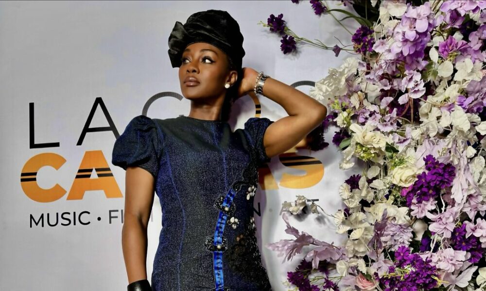 BN Style Spotlight: Chalya Shagaya Stuns in Timeless Deola Sagoe at Lagos Canvas [WATCH]