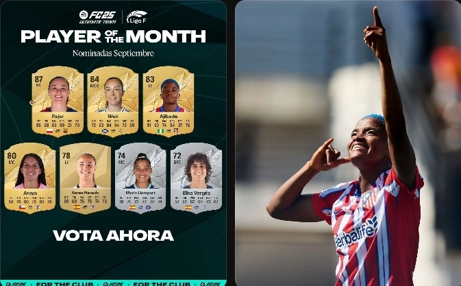 Nigeria's Ajibade Faces Off Against Barcelona and Madrid Stars for Liga F's September Player of the Month Award